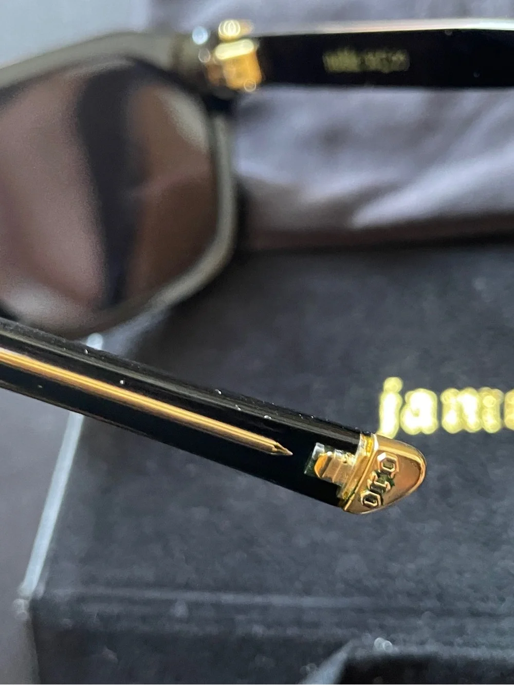 James Oro Black and Gold Designer Sunglasses
